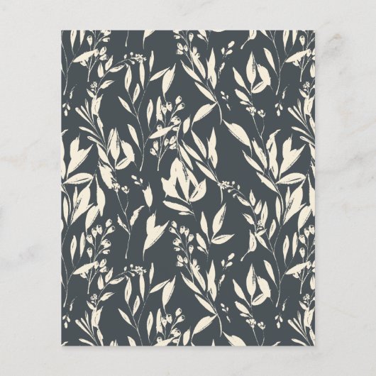 Budget Boho Modern Black Hand Drawn Floral Wedding (Achterkant)