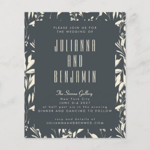 Budget Boho Modern Black Hand Drawn Floral Wedding