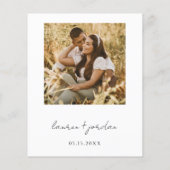 Budget Boho Moderne minimalistische foto bruiloft Flyer (Achterkant)