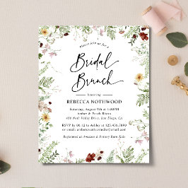 Budget Boho Natuur Bloemige Bruids Brunch Uitnodig