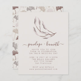 Budget Boho Natuur Neutral Botanic Wedding Invite
