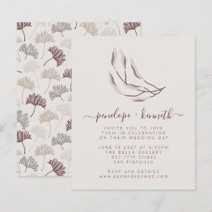 Budget Boho Natuur Neutral Botanic Wedding Invite