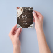 Budget Boho Neutrale Bloemen Trouw Save The Date Flyer (Hand)