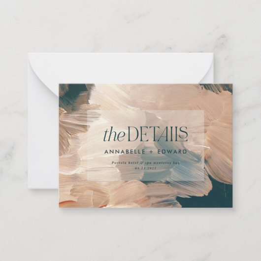 budget boho painterly terracotta trouwgegevens notitiekaartje (Voorkant)