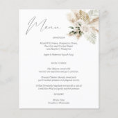 Budget Boho Palmblad Bloemen Menu (Voorkant)