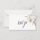 Budget Boho Pampa Grass Greenery Wedding RSVP Notitiekaartje (Voorkant)