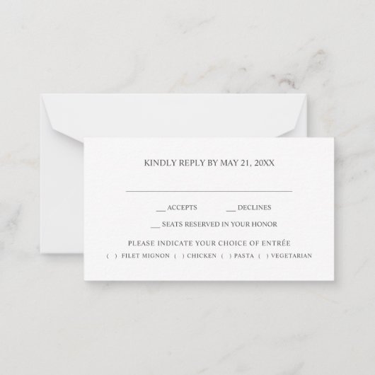 Budget Boho Pampa Grass Greenery Wedding RSVP Notitiekaartje (Achterkant)