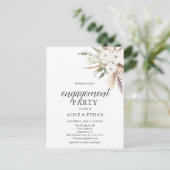 Budget Boho Pampa Greenery Engagement Party Uitnodiging Briefkaart (Staand voorkant)