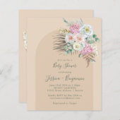 Budget Boho Pampas Beige Floral Baby shower (Voorkant / Achterkant)