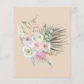 Budget Boho Pampas Beige Floral Baby shower (Achterkant)