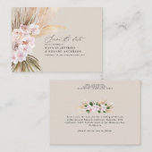 budget boho pampas brown bruiloft met behoud van d notitiekaartje (Voorkant / Achterkant)