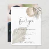 Budget Boho Pampas Foto Weddenschap Bedankt (Voorkant / Achterkant)