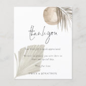 Budget Boho Pampas Foto Weddenschap Bedankt (Voorkant)