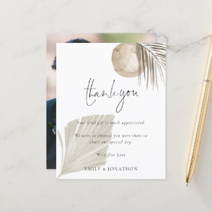 Budget Boho Pampas Foto Weddenschap Bedankt