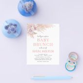 Budget Boho Pampas Gras Baby Brunch Uitnodiging Flyer (Enkel)