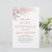 Budget Boho Pampas Gras Baby Sprinkle Uitnodiging (Staand voorkant)