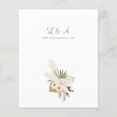 Budget Boho Pampas Gras & Beige Bloemen Bruiloft Flyer (Achterkant)