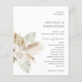 Budget Boho Pampas Gras Bloem Bruiloft Ceremonie Flyer (Voorkant)