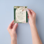 BUDGET BOHO Pampas Gras  Groene Trouw Uitnodiging Flyer (Hand)