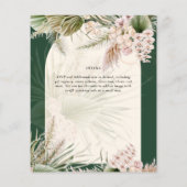 BUDGET BOHO Pampas Gras  Groene Trouw Uitnodiging Flyer (Achterkant)