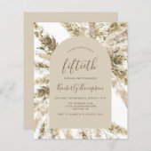 Budget Boho Pampas Grass Arch 50th Birthday Invite (Voorkant / Achterkant)