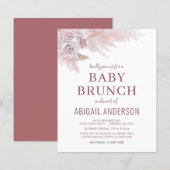 Budget Boho Pampas Grass Baby Brunch Uitnodiging (Voorkant / Achterkant)