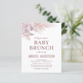 Budget Boho Pampas Grass Baby Brunch Uitnodiging (Staand voorkant)