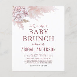 Budget Boho Pampas Grass Baby Brunch Uitnodiging