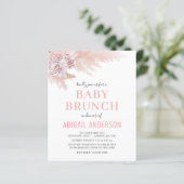 Budget Boho Pampas Grass Baby Brunch Uitnodiging (Staand voorkant)