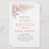 Budget Boho Pampas Grass Baby Brunch Uitnodiging (Voorkant)