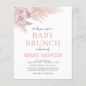 Budget Boho Pampas Grass Baby Brunch Uitnodiging Flyer (Voorkant)