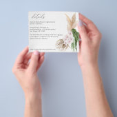 Budget Boho Pampas Grass Beach Floral - Gegevens Flyer (Hand)