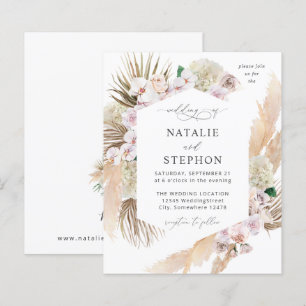 Budget Boho Pampas Grass Beach Floral Wedding