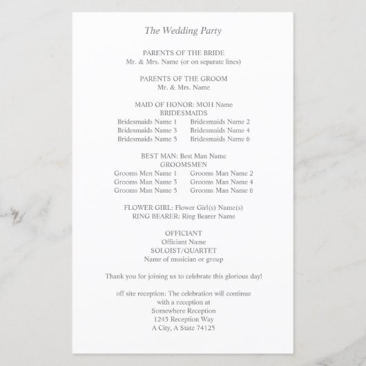 Budget Boho Pampas Grass Beige Wedding Programme M (Achterkant)