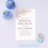 Budget Boho Pampas Grass Bridal Brunch Uitnodiging Flyer (Enkel)