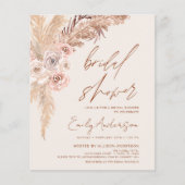Budget Boho Pampas Grass Bridal Shower Flyer (Voorkant)