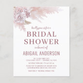 Budget Boho Pampas Grass Bridal Shower Flyer (Voorkant)