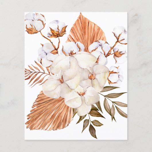 Budget Boho pampas Grass Desert Wedding Uitnodigin (Achterkant)