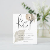 Budget Boho Pampas Grass fan Wedding RSVP (Staand voorkant)