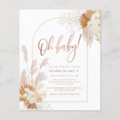 Budget Boho Pampas Grass Roos Girl Baby shower (Voorkant)