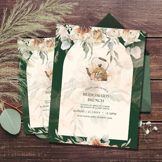 BUDGET Boho Pampas Grass TEA PARTY Bridal Lunch Flyer