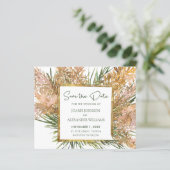 Budget Boho Pampas Grass Wedding Save the Date (Staand voorkant)