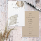 Budget Boho Pampas Grasses Wedding Programme