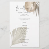 Budget Boho Pampas Grasses Wedding Programme (Voorkant)
