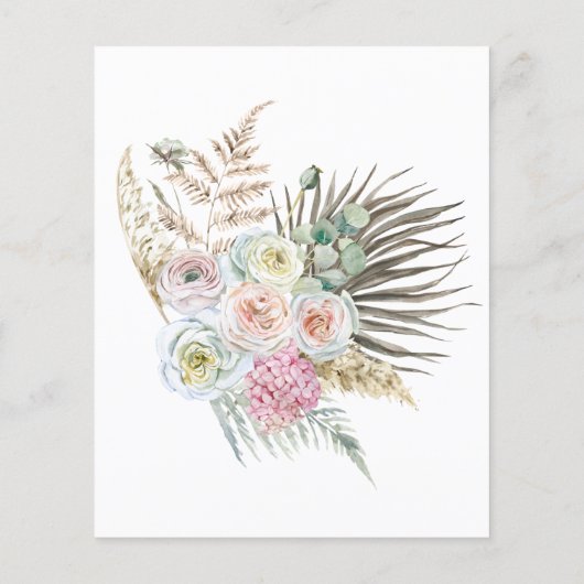 Budget Boho Pampas Green Floral Baby shower (Achterkant)