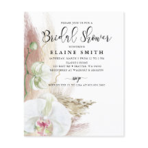 Budget Boho Pampas Orchid Bridal Shower
