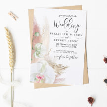 Budget Boho Pampas Orchid Wedding