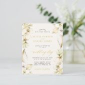 Budget boho pampas tropische trouwkaart (Staand voorkant)