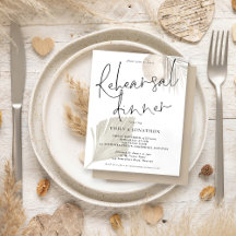 Budget Boho Pampas Wedding Rehearsal Dinner Invite