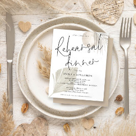 Budget Boho Pampas Wedding Rehearsal Dinner Invite